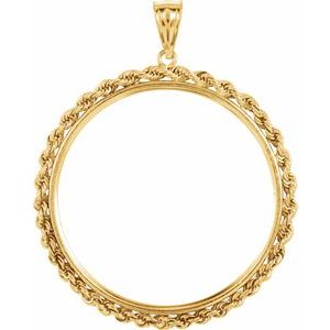 37x2.6 mm Tab Back Rope Coin Frame Pendant