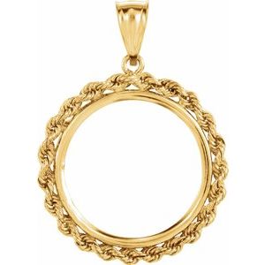 22x1.8 mm Tab Back Rope Coin Frame Pendant