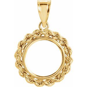 13x1 mm Tab Back Rope Coin Frame Pendant