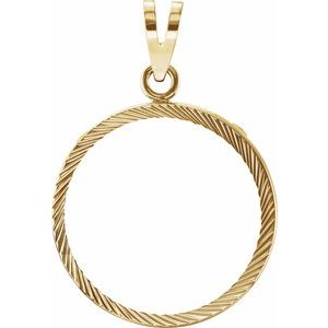 21.5x1.5 mm Tab Back Diamond-Cut Coin Frame Pendant