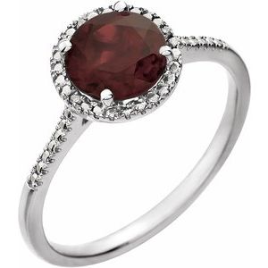Halo-Style Birthstone Ring