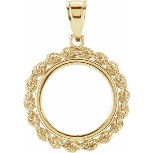 16.5x1.1 mm Tab Back Rope Coin Frame Pendant