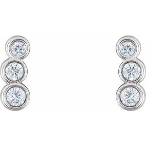 Petite Three-Stone Ear Climbers - Image 2