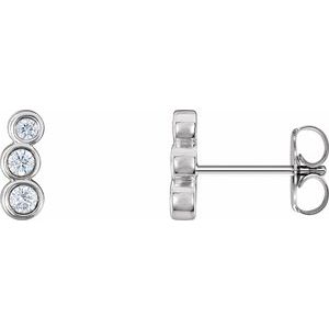 Petite Three-Stone Ear Climbers