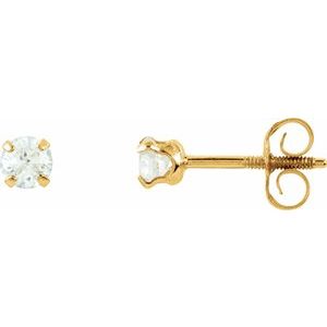 Round 4-Prong Youth Stud Earrings