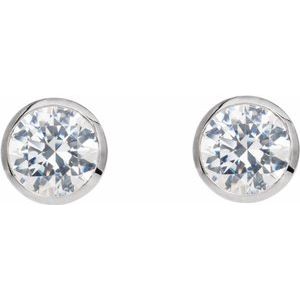 Round Bezel-Set Stud Earrings - Image 2