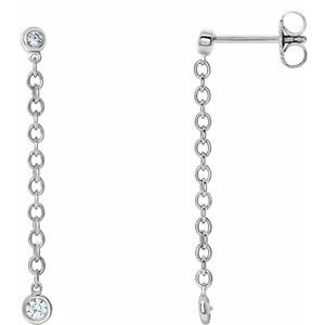 Bezel-Set Chain Earrings