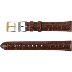 Leather Crocodile Grain Padded Watch Band