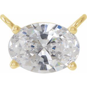 Oval 4-Prong Basket Necklace Center