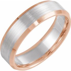 Beveled-Edge Comfort-Fit Flat Band with Satin Finish