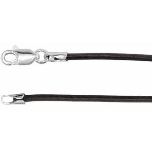 2 mm Black Rubber Cord Necklace