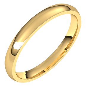 Lightweight Comfort-Fit Half Round Band
