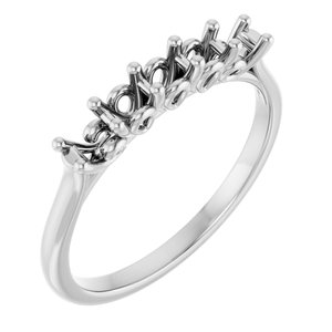 Five-Stone Sculptural Anniversary Band