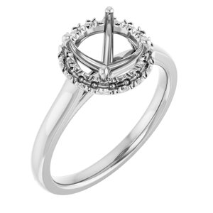 French-Set Halo-Style Engagement Ring