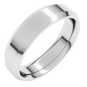Beveled-Edge Comfort-Fit Flat Band