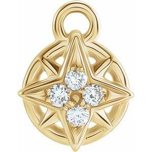 Petite Pav????? Compass Dangle