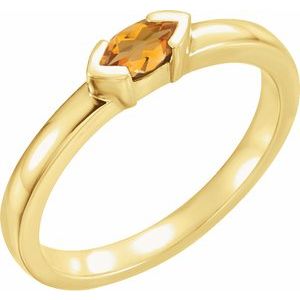 Half-Bezel Family Stackable Ring