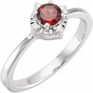 Halo-Style Birthstone Ring