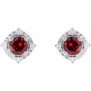 Halo-Style Birthstone Earrings - Image 2