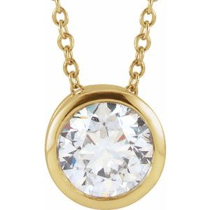 Bezel-Set Solitaire Necklace
