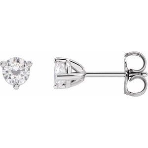 Round 3-Prong Stuller Moissanite??? Stud Earrings