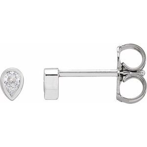 Pear Bezel-Set Stud Earrings