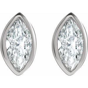 Marquise Bezel-Set Stud Earrings - Image 2
