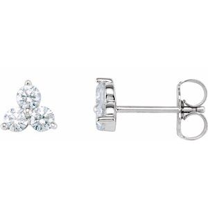 Three-Stone Cluster Earrings