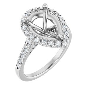 French-Set Halo-Style Engagement Ring