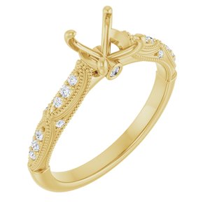 Accented Sculptural Engagement Ring
