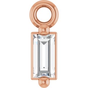 Straight Baguette 2-Prong Dangle