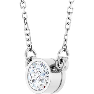 Bezel-Set Solitaire Birthstone Necklace - Image 2