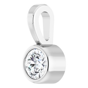 Bezel-Set Solitaire Necklace or Pendant - Image 2
