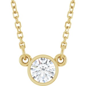 Bezel-Set Solitaire Birthstone Necklace