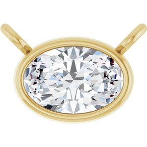Oval Bezel-Set Necklace Center