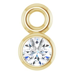Round Bezel-Set Dangle