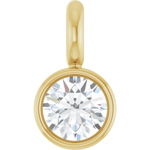 Round Bezel-Set Dangle