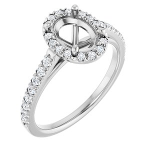 French-Set Halo-Style Engagement Ring
