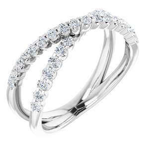 Accented Criss-Cross Ring