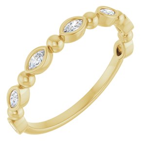 Beaded Bezel-Set Anniversary Band