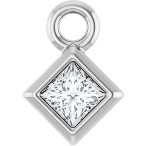 Square Bezel-Set Dangle